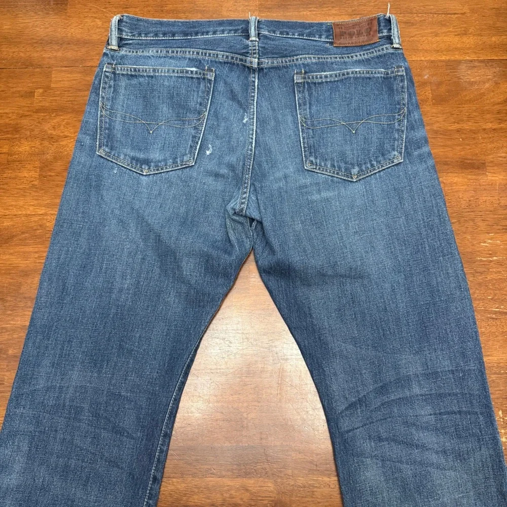 Polo Ralph Lauren Jeans Mens 36x30 Blue Medium Wash Straight Leg 100%‎ Cotton